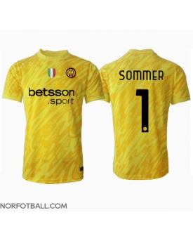 Billige Fotballdrakt Inter Milan Yann Sommer #1 Keeper Replika Bortedrakt 2024-25 Kortermet